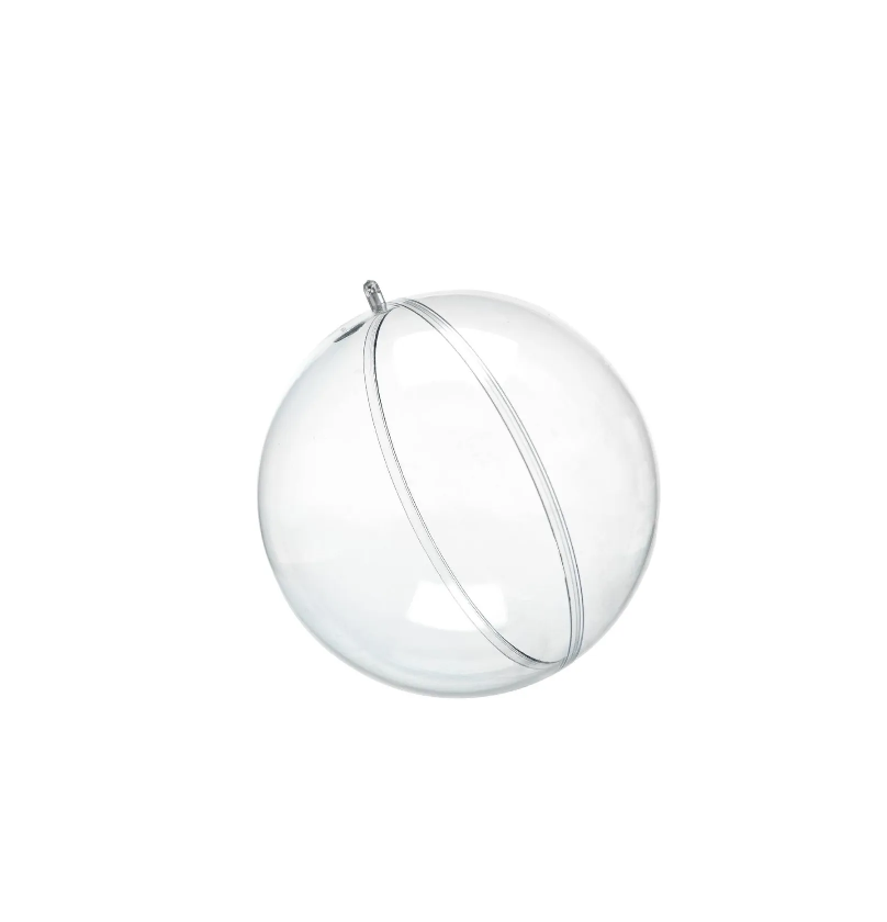 10 Bolas Chirimbolo Navideña Transparente Rellenable 8cm