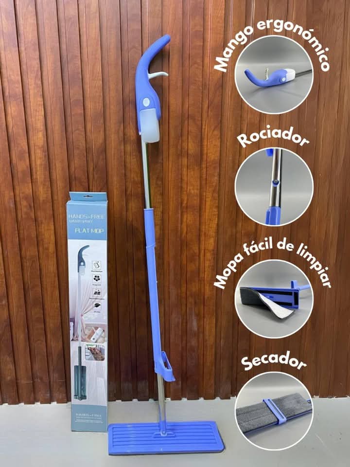 Mopa Plana Microfibra Limpiador De Pisos Ajustable Verde