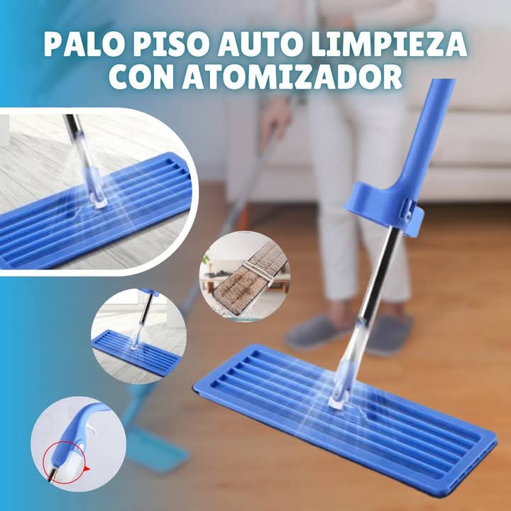Mopa Plana Microfibra Limpiador De Pisos Ajustable Verde