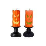 Vela Led Halloween A Pilas Con Portavela 15x5.5 Cm