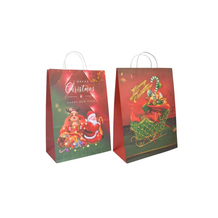 Bolsa De Papel De Navidad Para Regalos 25.5x18x9cm