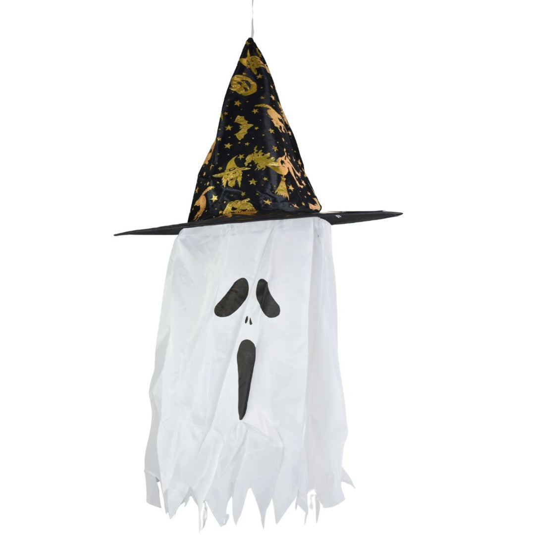 Adorno Fantasma 70cm Sombrero De Halloween Con Luz