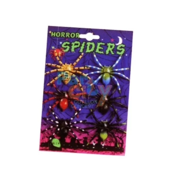 Arañas decorativas para halloween x6