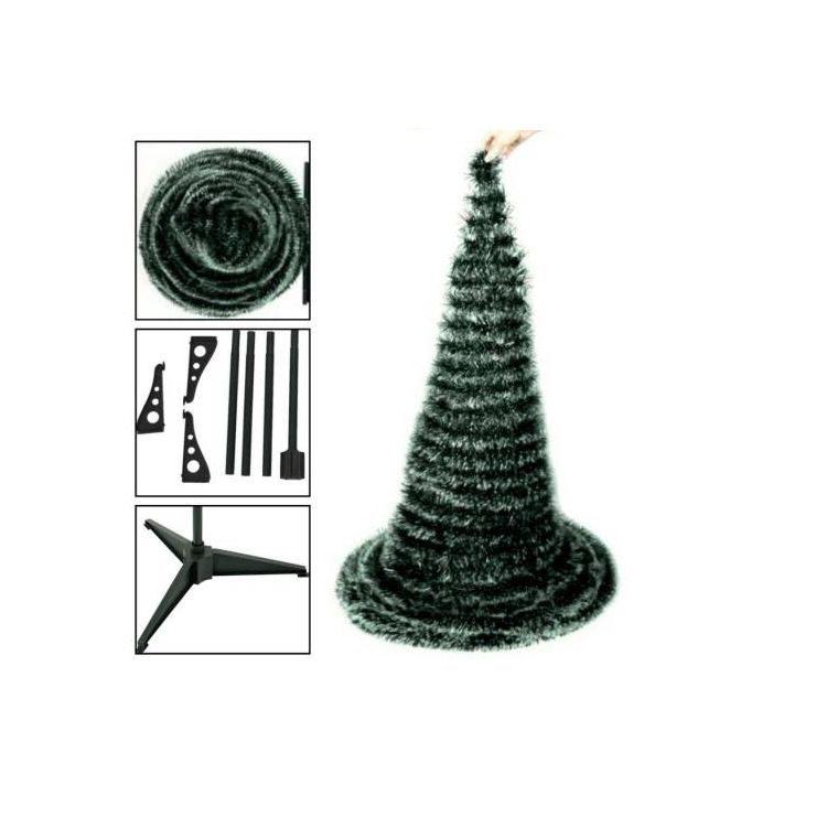 Arbol espiral plegable con puntas blancas 150cm