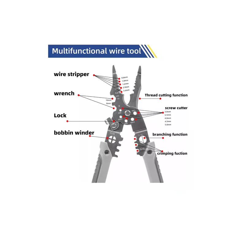 Alicate Crimpadora De Cables Multifuncional Cortador
