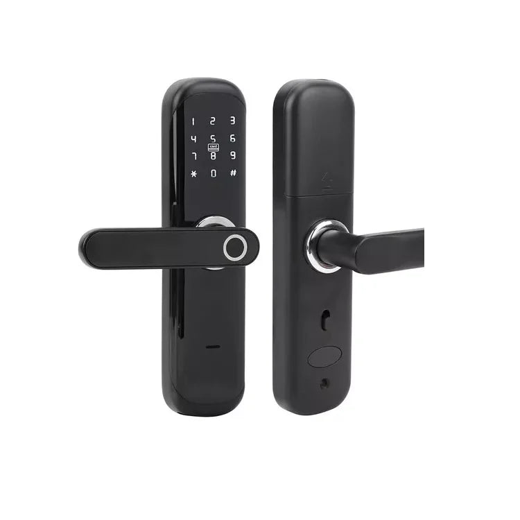 Cerradura De Tarjeta Wifi Electrónica Biométrica De Bronce Negro