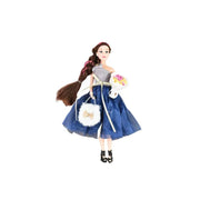 Muñeca Infantil Con Cartera Y Flores 32cm