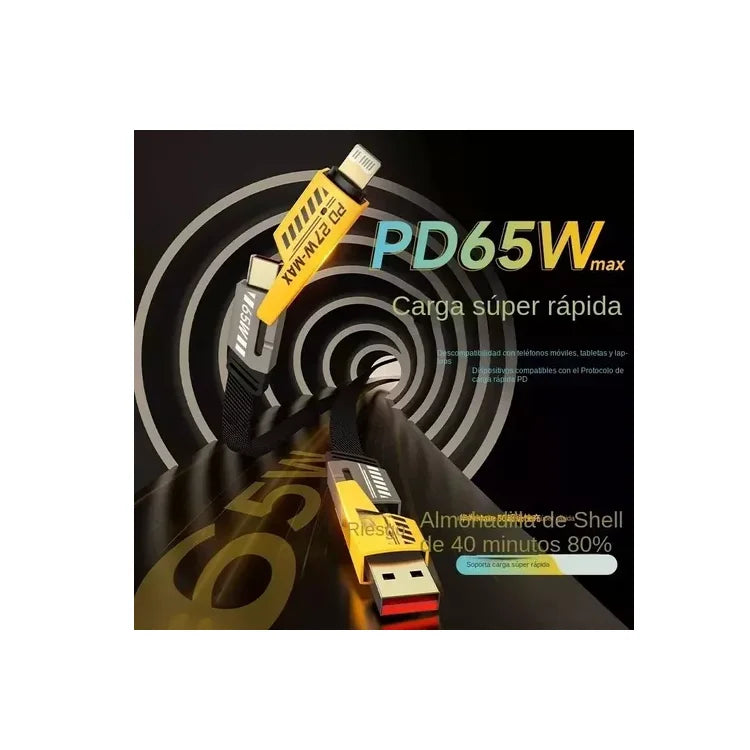 Cable De Carga Rápida De Celular 4 En 1 Treqa 1 M