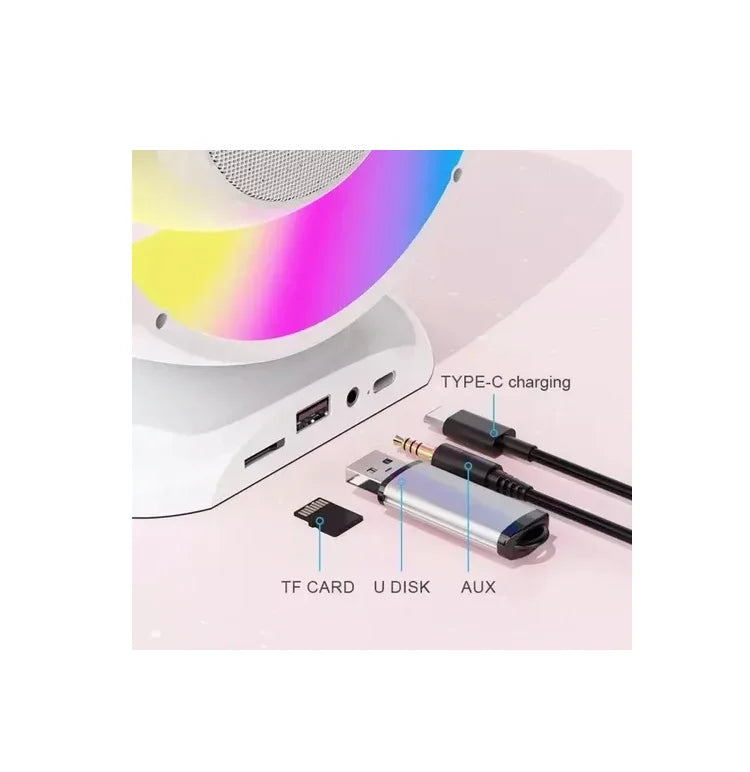 Parlante Bluetooth Karaoke Micrófono Rgb G Inalambrico
