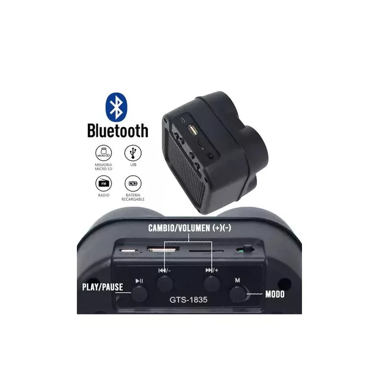 Mini Parlante Bluetooth 4 Luces Led Rgb Usb Y Lector Memoria