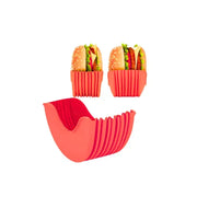Soporte De Silicona Para Comer Hamburguesas Naranja