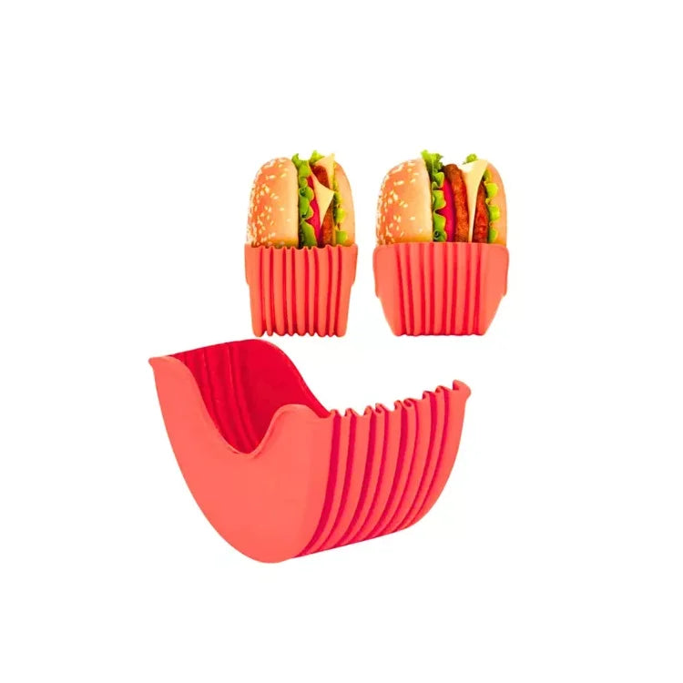Soporte De Silicona Para Comer Hamburguesas Naranja