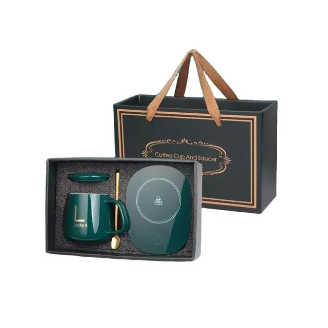 Taza cerámica con calentador inteligente líquidos Usb
