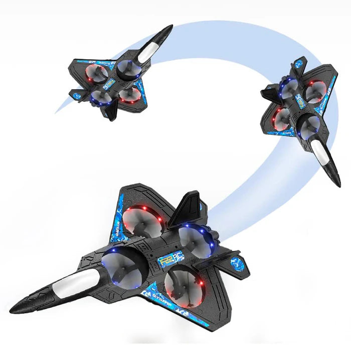 Avión Planeador F22 Giro 360o Luces Giroscópio De 6 Ejes