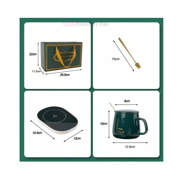 Taza cerámica con calentador inteligente líquidos Usb