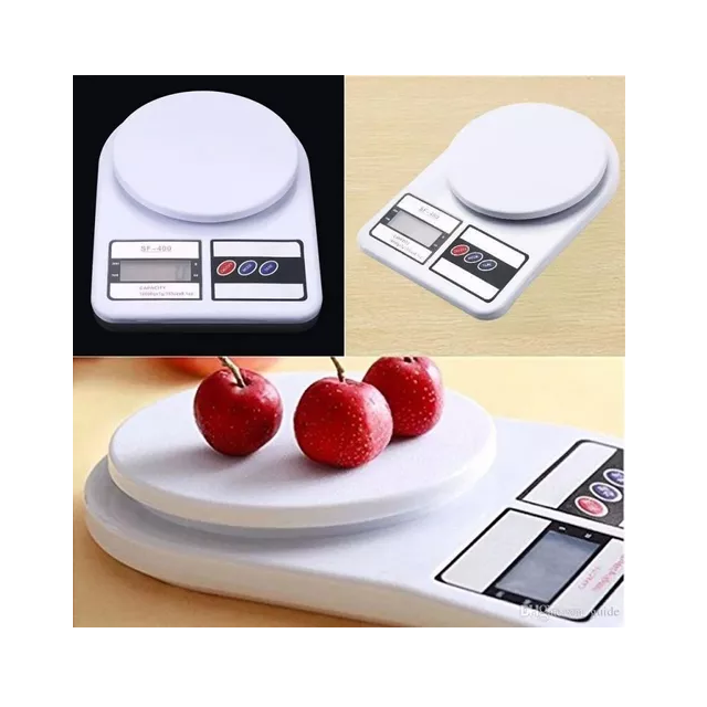 Balanza de cocina digital precisión 1g hasta 10kg capacidad máxima 10 Kg color blanco