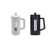 Cafetera Tetera Prensa Francesa 600ml Vidrio/pp Negro Blanco