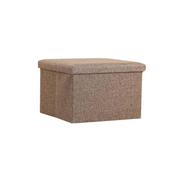 Banco Baúl Puff Plegable Marrón 40x25x25cm