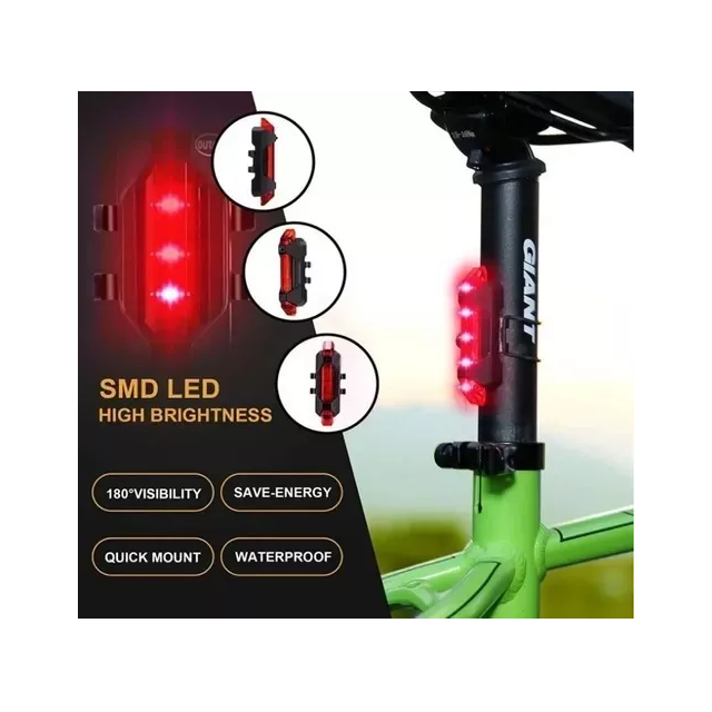 Luces led bicicleta delantera y trasera recargables Usb Kit
