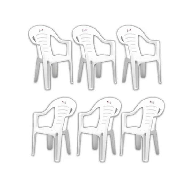 Silla jardín/eventos Pvc reforzada con posabrazos apilable
