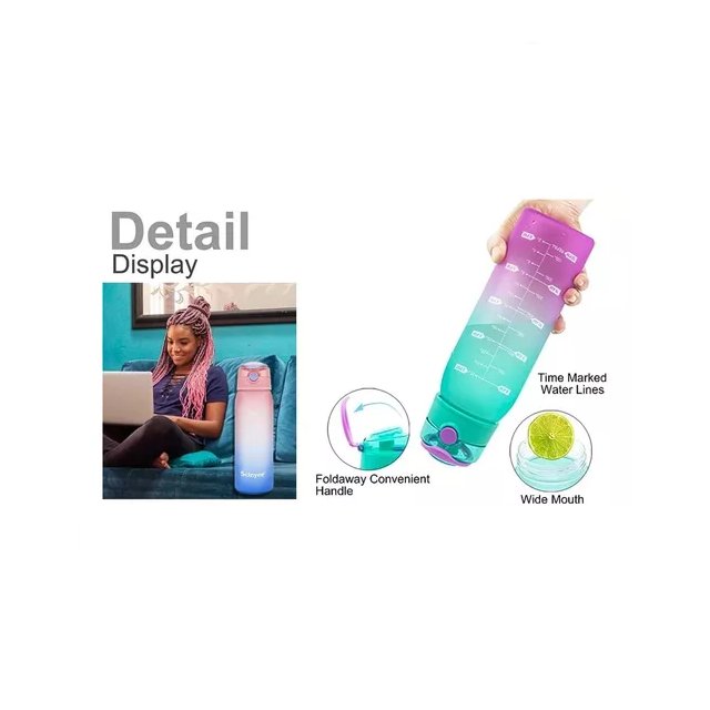 Botella de agua motivacional 800ml