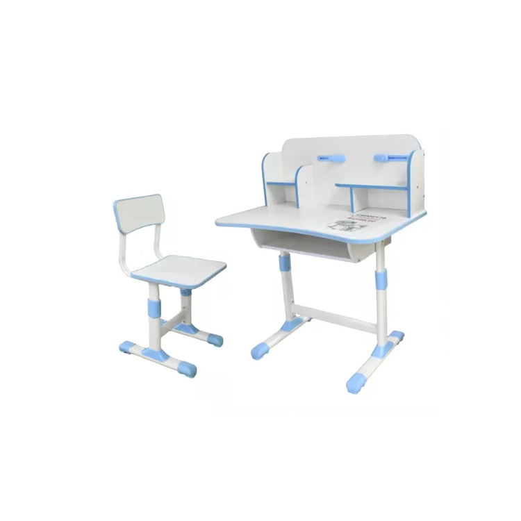 Escritorio de estudio con silla altura regulable celeste