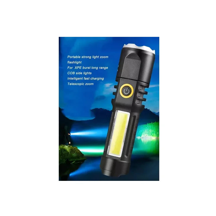 Linterna multifunción recargable con zoom 13x3cm
