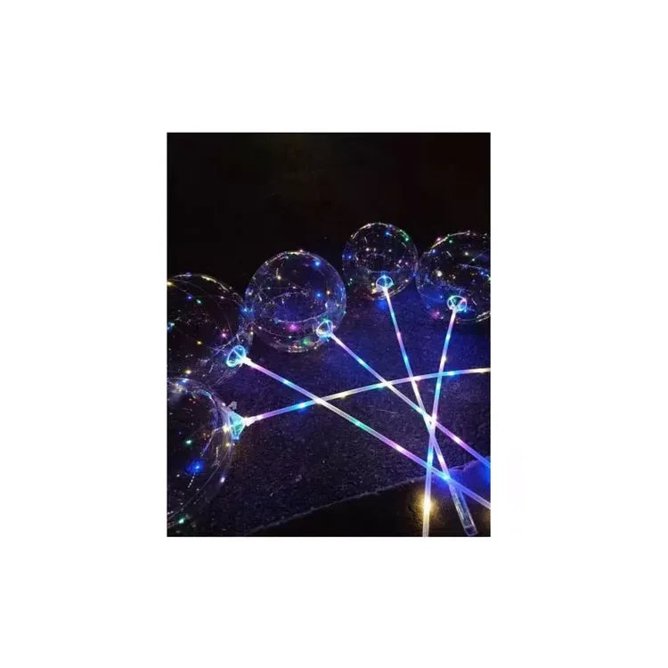 5 Globos Transparentes Con Luz Iluminación Led San Valentin