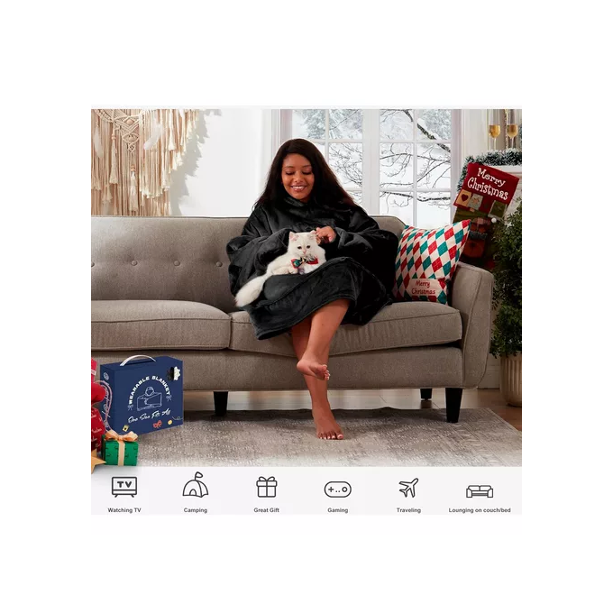 Buzo poncho polar con corderito unisex