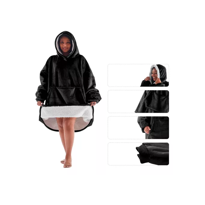 Buzo poncho polar con corderito unisex