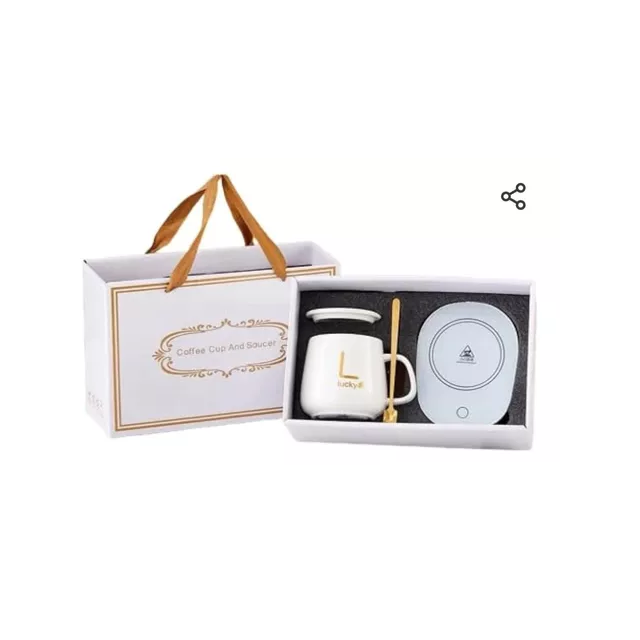 Taza cerámica con calentador inteligente líquidos Usb