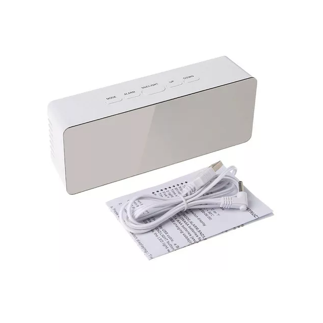 Reloj despertador tipo espejo temperatura led calidad atrix