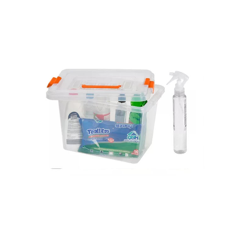 Caja Organizadora Plástica Con Tapa Y Asas Hogar Guarda Todo