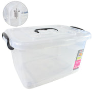 Caja Plástica Transparente Con Ruedas 42x39x23cm
