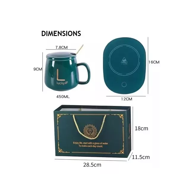 Taza cerámica con calentador inteligente líquidos Usb