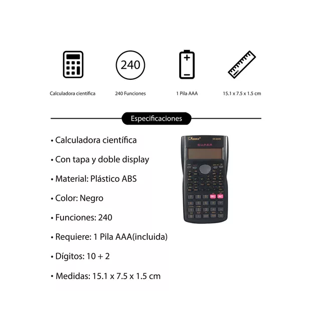Calculadora cientifica profesiona escolar 240 funciones