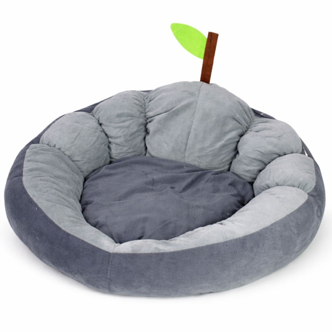 Cama Redonda Para Mascotas Gris Y Marrón