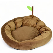 Cama Redonda Para Mascotas Gris Y Marrón