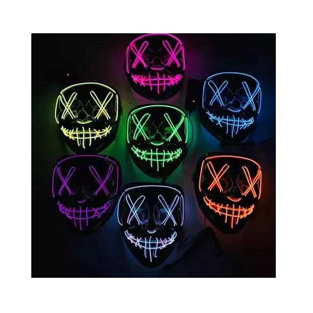 Máscara led la purga halloween colores calidad color rosa diseño rosa