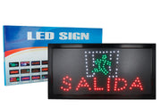 Cartel Led Salida Rectangular Medidas 48 X 25 Cm Negro