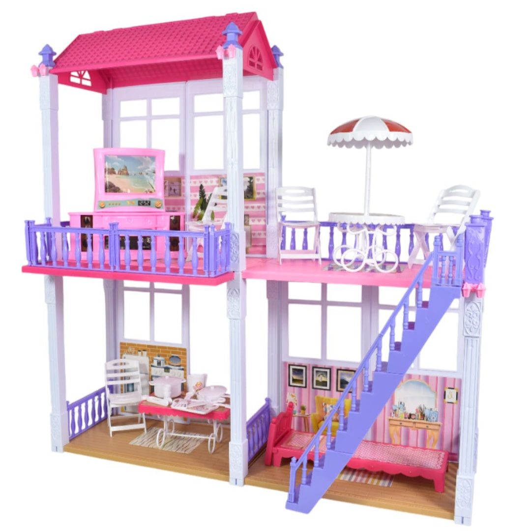 Casa De Muñecas Con Accesorios 70x74x27cm