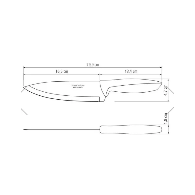 Cuchilla chef tramontina plenus 8´´ Acero inoxidable