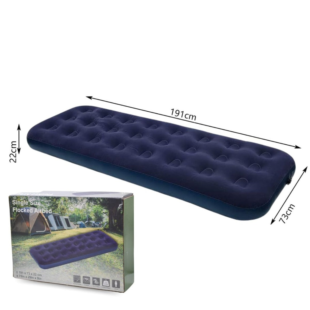 Colchón Inflable 1 Plaza Outdoors Azul Resistente Camping