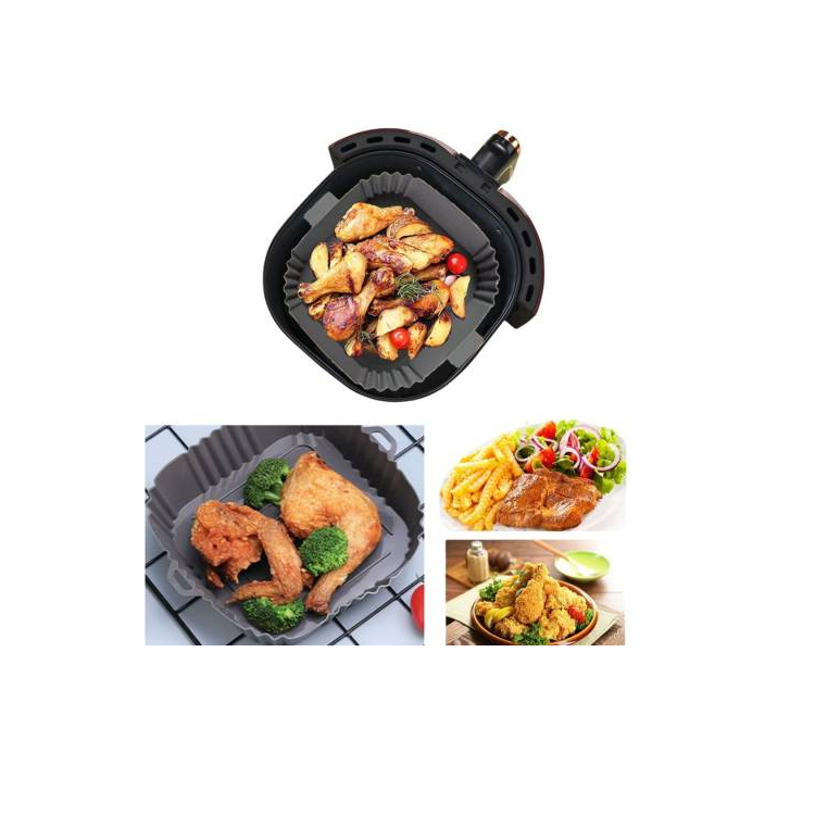 Bandeja de silicona para freidora de aire cuadrada