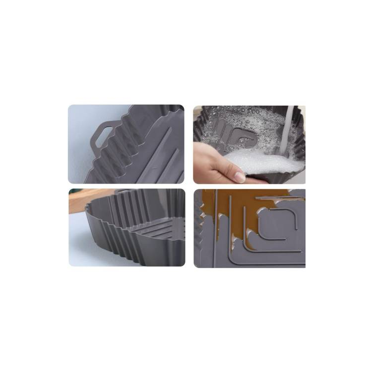 Bandeja de silicona para freidora de aire cuadrada
