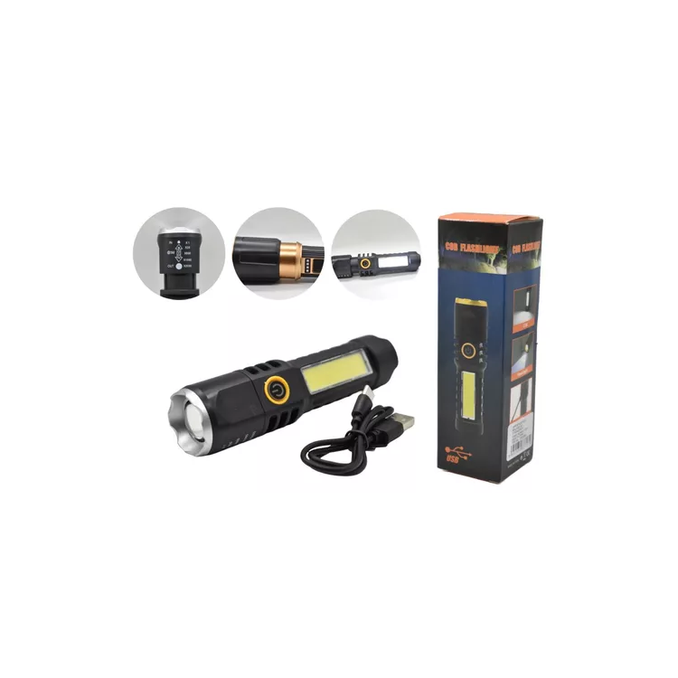 Linterna multifunción recargable con zoom 13x3cm