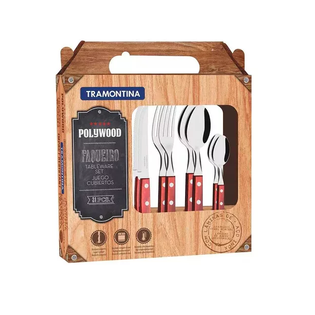 Juego de cubiertos 24 Pzs Polywood Tramontina 21199/705