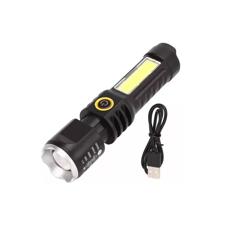 Linterna multifunción recargable con zoom 13x3cm