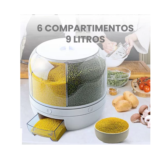 Dispensador giratorio de 6 espacios