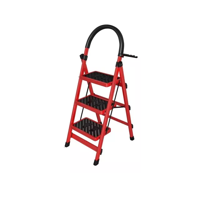 Escalera plegable 3 escalones anchos resistente con baranda